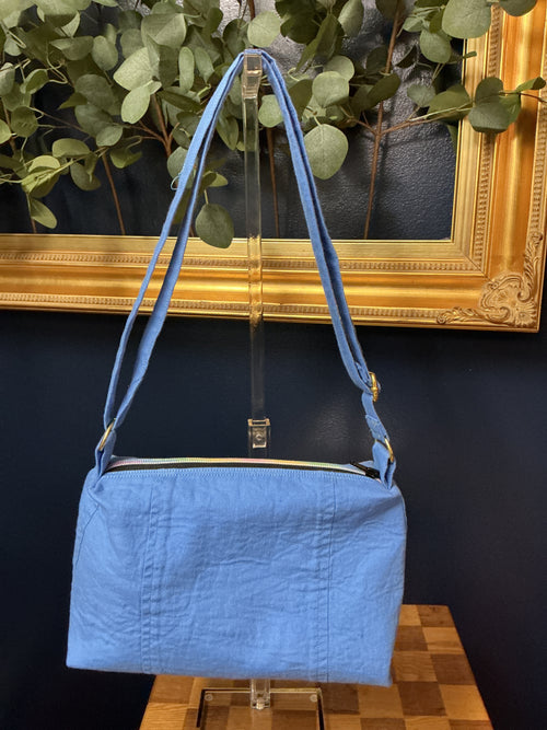 Blue on Blue Upcycled Crossbody Bag — One of a Kind