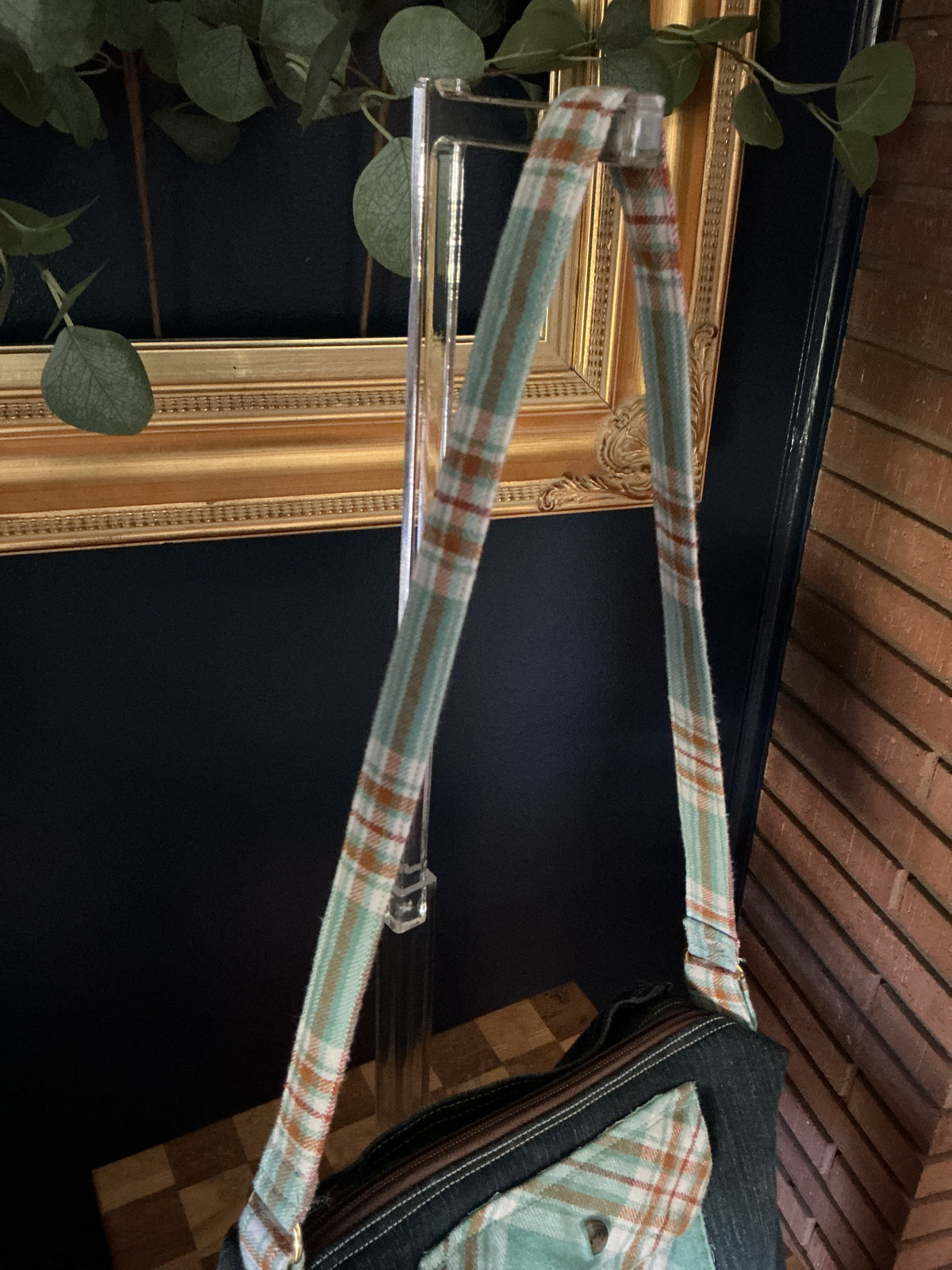 Denim & Flannel Upcycled Crossbody Bag — One of a Kind