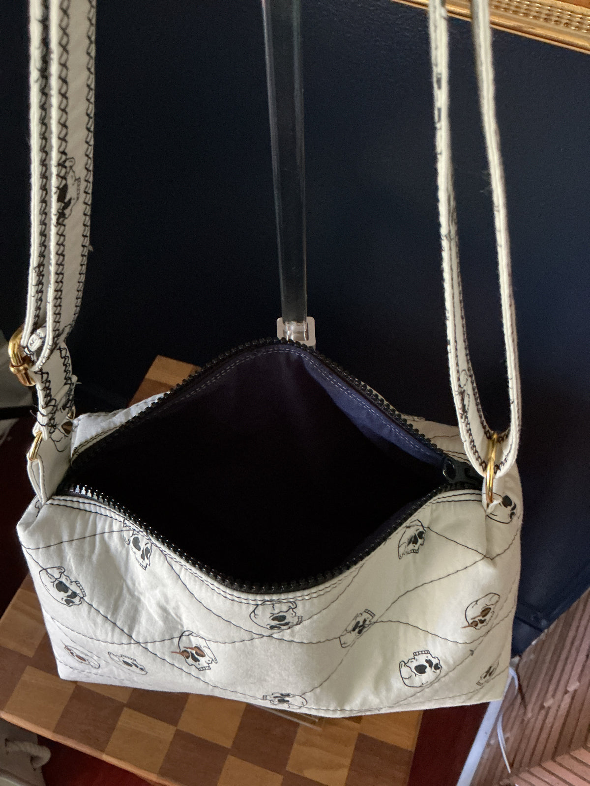 Skulls & Bones Upcycled Crossbody Bag — One of a Kind