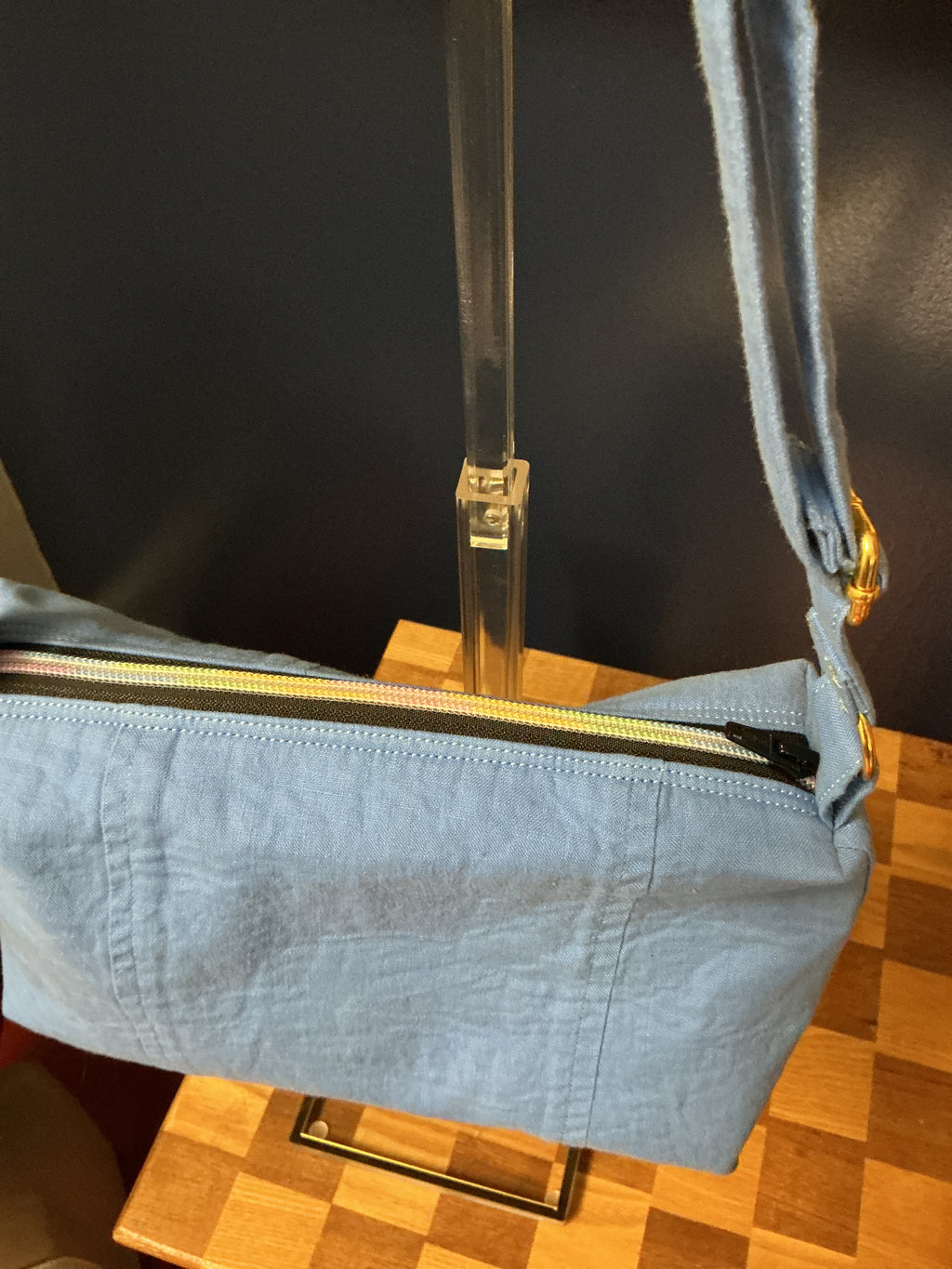 Blue on Blue Upcycled Crossbody Bag — One of a Kind