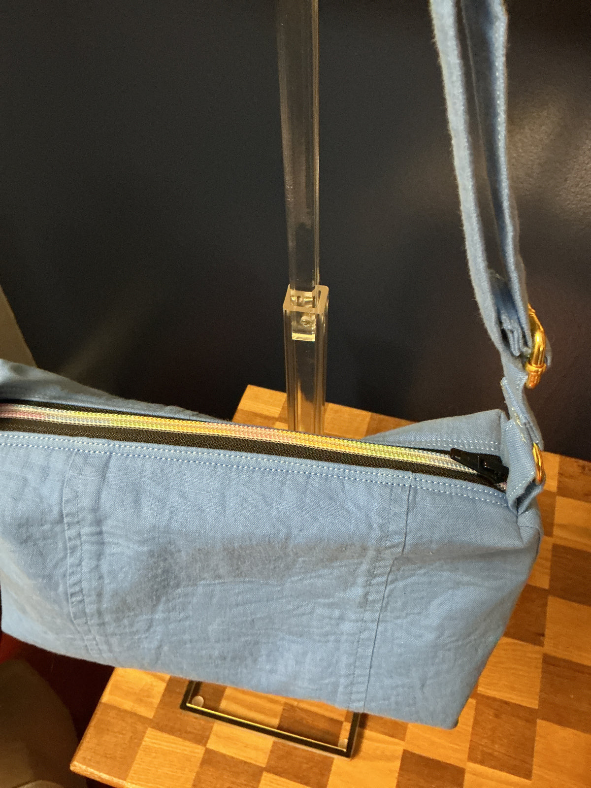 Blue on Blue Upcycled Crossbody Bag — One of a Kind