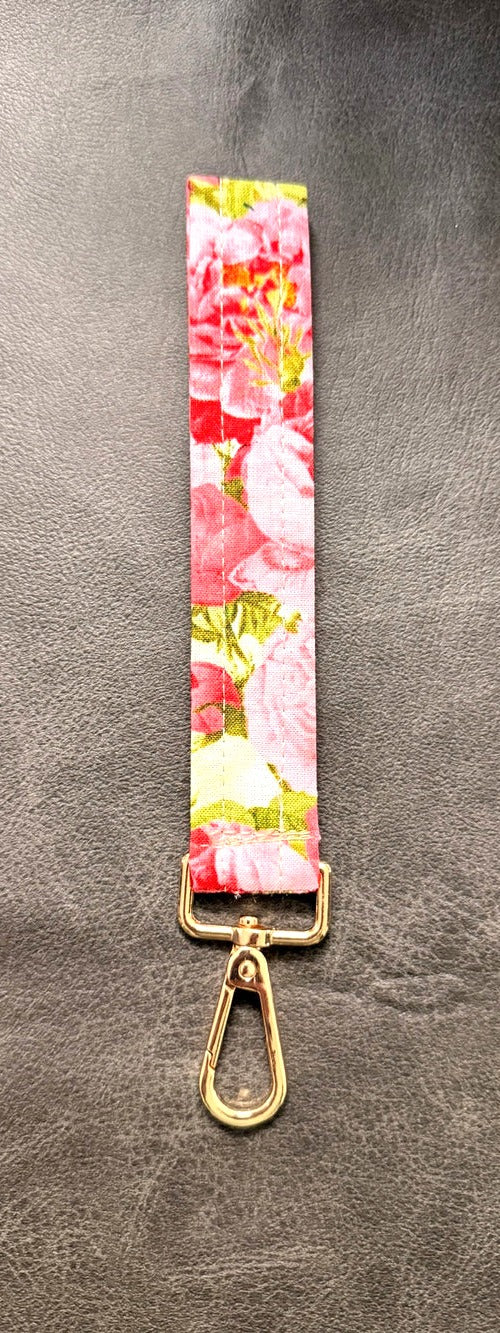 Wristlet — Pink Rose Watercolor