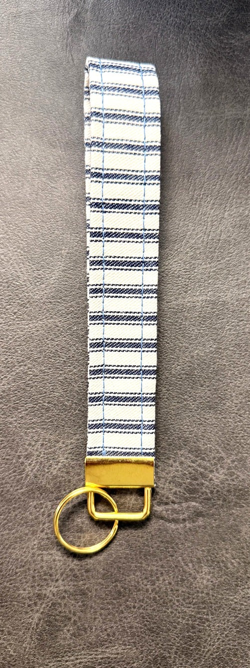 Wristlet — Blue Ticking Stripe